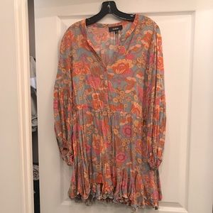 Balloon Sleeve Mini Dress